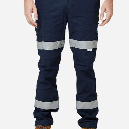 Mens Elwood Work Road Pants Stretch Canvas Phone Pocket Taped Safety Slim EWD106-KarWorkwear