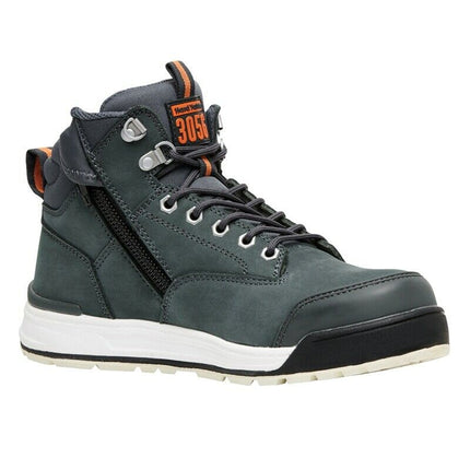 Hard Yakka Lace Zip Safety Boots 3056 Navy Steel Cap Memory Foam Y60204-KarWorkwear