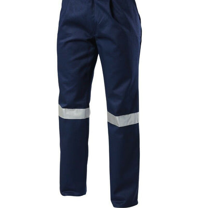 Mens Hard Yakka Cotton Drill Pants Reflective Tape Workwear Tough Y02615-KarWorkwear