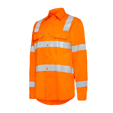 Hard Yakka Womens Foundation Biomotion HiVis Taped Reflective Work Shirt Y08420-KarWorkwear