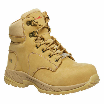 KingGee Womens Tradie Zip Work Safety Boots Nubuck Leather Comfortable K27380-KarWorkwear