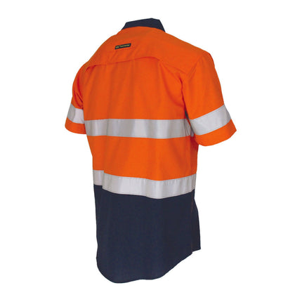 DNC Mens 2Tone RipStop Cotton Shirt CSR Reflective Lightweight Breathable 3587-KarWorkwear