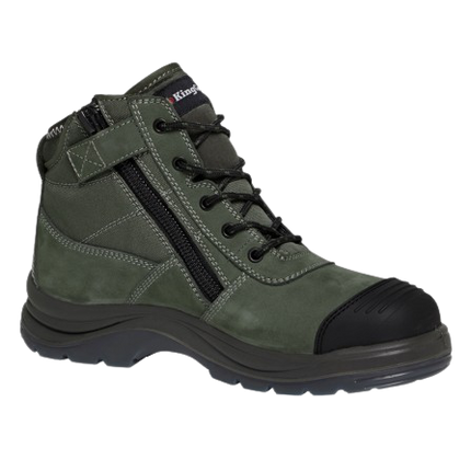 KingGee Mens Tradie Boots Safety Side Zip Work Boot Breathable Leather K27110-KarWorkwear