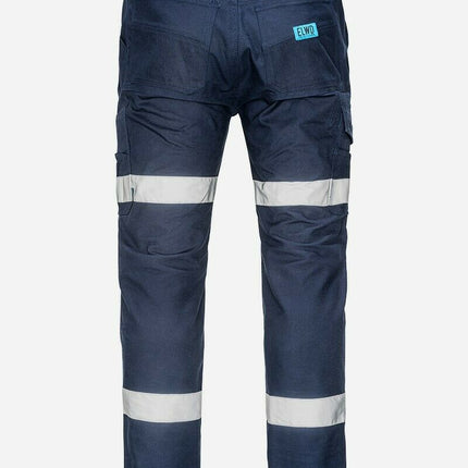 Mens Elwood Work Road Pants Stretch Canvas Phone Pocket Taped Safety Slim EWD106-KarWorkwear