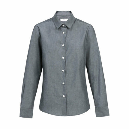 NNT Womens Chambray Long Sleeve Formal Shirt Comfy Straight Back Business CATU69-KarWorkwear