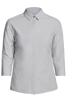 NNT Womens Silver End on End 3/4 Sleeve Formal Shirt Relaxed Business CATU5H-KarWorkwear