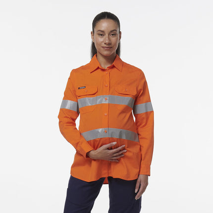 KingGee Womens Safety Workcool Maternity Reflective Two Toned Shirt K44235-KarWorkwear
