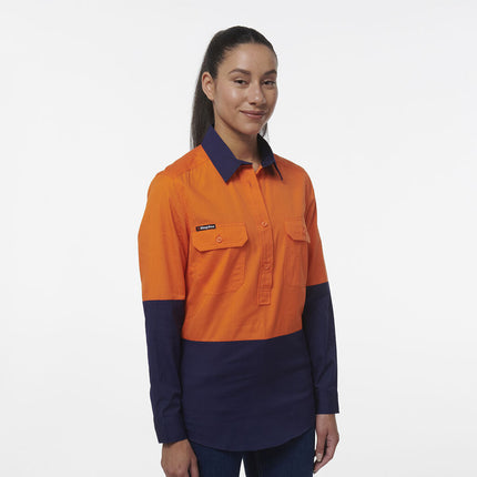 KingGee Womens Workcool Vented Closed Front Spliced Two Toned Shirt K44211-KarWorkwear