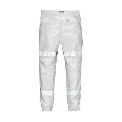 Elwood Mens Reflective Cuffed Work Pants Taped Pant Stretch Canvas Cargo EWD107-KarWorkwear