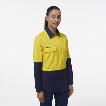 KingGee Womens Workcool Vented Closed Front Spliced Two Toned Shirt K44211-KarWorkwear