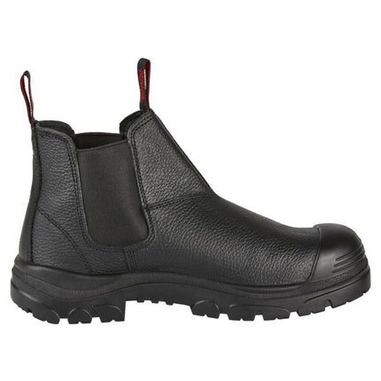 Hard Yakka Mens Grit Emboss Black Pull Up Boots Steel Cap Work Safety Y60088-KarWorkwear