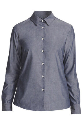 NNT Womens Chambray Long Sleeve Formal Shirt Comfy Straight Back Business CATU69-KarWorkwear