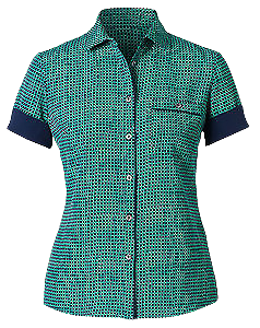 NNT Womens Pixel Print S/S Action Back Shirt Collared Button Shirt CAT9S2-KarWorkwear