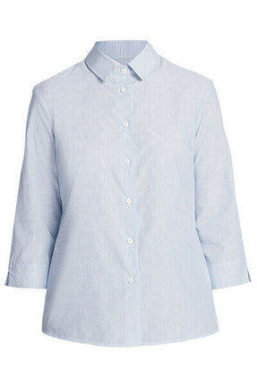 NNT Womens Textured Stripe 3/4 Sleeve Formal Shirt Cotton Blend Business CATU63-KarWorkwear