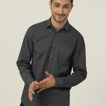NNT Mens Business Long Sleeve Check Shirt Avignon Formal Shirts Comfort CATJDE-KarWorkwear