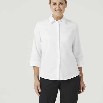 NNT Womens Formal Stretch Twill 3/4 Sleeve Shirt Regular Collar Business CATUFP-KarWorkwear