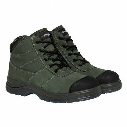 KingGee Mens Tradie Boots Safety Side Zip Work Boot Breathable Leather K27110-KarWorkwear
