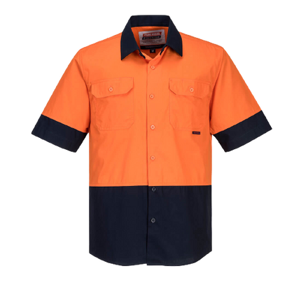 Portwest Hi-Vis Two Tone Lightweight Short Sleeve Shirt Reflective Safety MS802-KarWorkwear