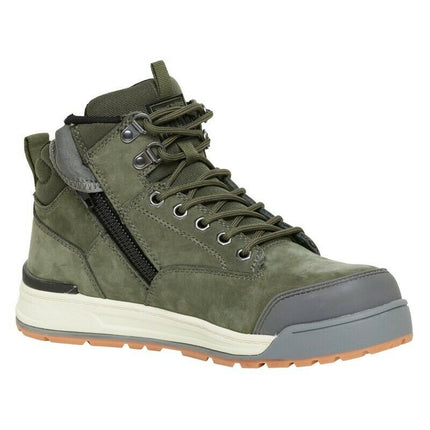 Hard Yakka Mens Lace Zip Safety Boots 3056 Work Steel Cap Memory Foam Y60203-KarWorkwear