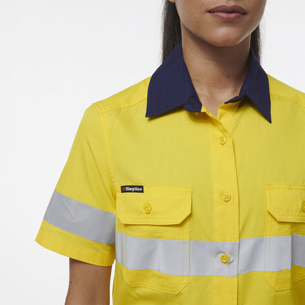KingGee Womens Workcool Vented Reflective Short Sleeve Shirt K44229-KarWorkwear
