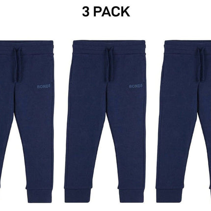 Bonds Kids Tech Sweats Trackie Pants Lightweight Warm Minimise Heat 3 Pack KVQRK-KarWorkwear