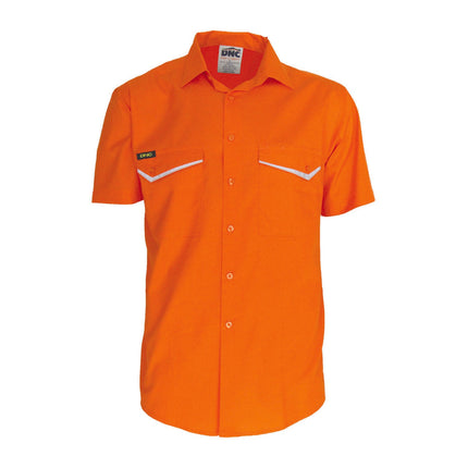 DNC Mens HiVis RipStop Cotton Cool Shirt S/S Lightweight Breathable Comfort 3583-KarWorkwear