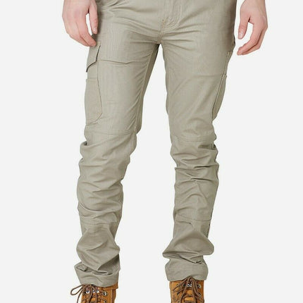 Mens Elwood Slim Pants Stretch Canvas Work Utility Safety Tradie Phone EWD105-KarWorkwear