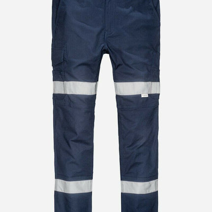 Mens Elwood Work Road Pants Stretch Canvas Phone Pocket Taped Safety Slim EWD106-KarWorkwear