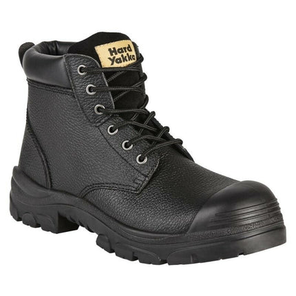 Mens Hard Yakka Gravel Emboss Lace Black Boots Steel Cap Work Safety Safe Y60086-KarWorkwear