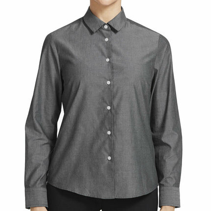 NNT Womens Chambray Long Sleeve Formal Shirt Comfy Straight Back Business CATU69-KarWorkwear