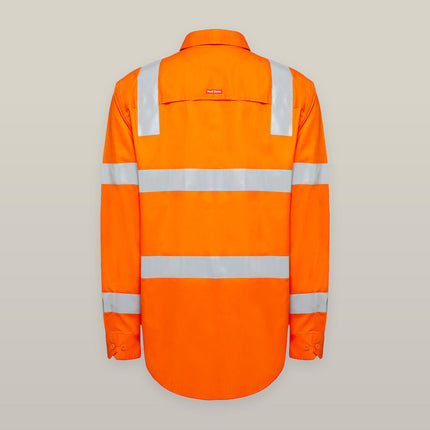 Hard Yakka Womens Foundation Biomotion HiVis Taped Reflective Work Shirt Y08420-KarWorkwear