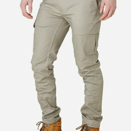 Mens Elwood Slim Pants Stretch Canvas Work Utility Safety Tradie Phone EWD105-KarWorkwear