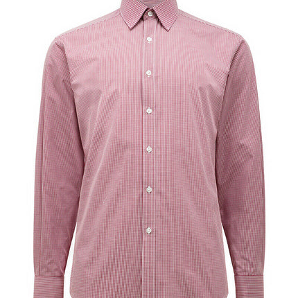 NNT Mens Formal Gingham Long Sleeve Under Collar Check Shirts Business CATDGZ-KarWorkwear