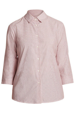 NNT Womens Textured Stripe 3/4 Sleeve Formal Shirt Cotton Blend Business CATU63-KarWorkwear