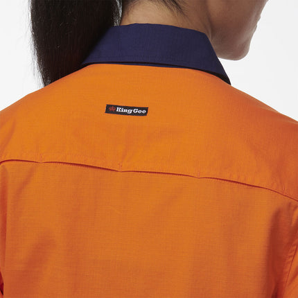 KingGee Womens Workcool Vented Closed Front Spliced Two Toned Shirt K44211-KarWorkwear