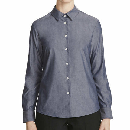 NNT Womens Chambray Long Sleeve Formal Shirt Comfy Straight Back Business CATU69-KarWorkwear