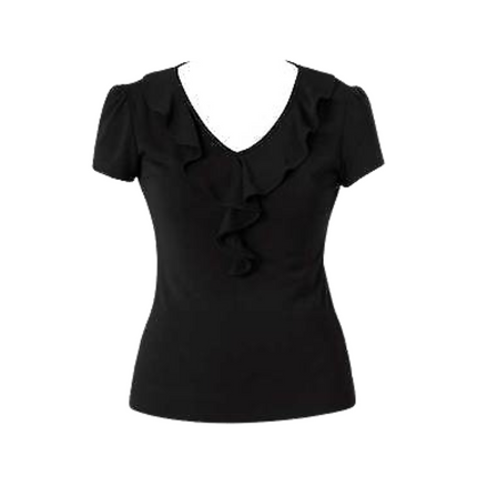 NNT Womens Matt Jersey Cap Sleeve Ruffle T-Top Classic Fitter Shirt CAT48F-KarWorkwear
