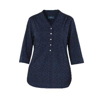 NNT Womens Pebble Print 3/4 Sleeve Tunic V Neckline Button Shirt CAT9XW-KarWorkwear