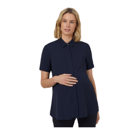NNT Womens Georgie Maternity Shirt Relaxed Fit Navy Soft Collar Shirt CATUKB-KarWorkwear