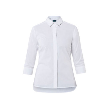 NNT Womens Stretch Cotton Blend 3/4 SLV Tunic Shirt White Classic Fit CATU2P-KarWorkwear