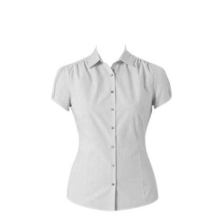 NNT Womens Cap Sleeve Shirt Pleated Collared Button Classic Shirt CAT475-KarWorkwear