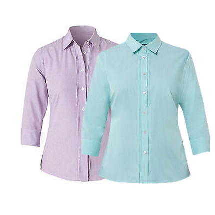 NNT Womens Cotton Blend 3/4 SLV Tuck Skirt Classic Collared Fit Shirt CAT4LD-KarWorkwear