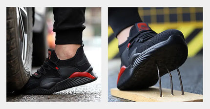 Security Casual Sneakers Men Shoes Work Boots Steel Toe Shoes Anti-smash Anti-puncture Indestructible Shoes Protective Boots-KarWorkwear
