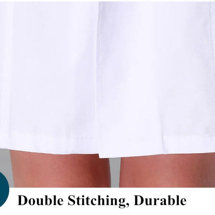 Scrub Uniforms Dress Robe White Women Nursing Scrubs Jacket Full Length Poly Cotton SPA Beautician Veterinary Work Wear Uniform-KarWorkwear