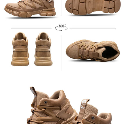 Work Boots Indestructible Safety Shoes Men Steel Toe Shoes Puncture-Proof Work Sneakers Male Footwear Adult Security Shoes-KarWorkwear