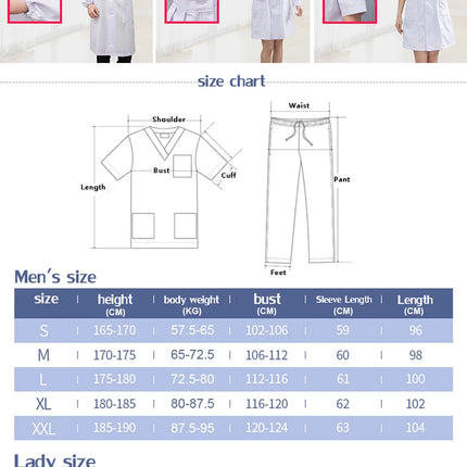 short/ Long sleeve Women's working clothing man uniform lab coat clothing doctor coat nurse uniform lab coats-KarWorkwear