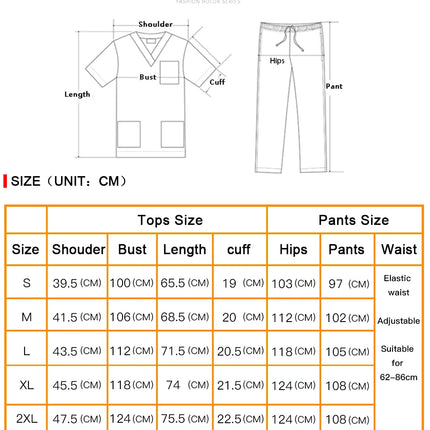 Clearance Scrubs Nursing Uniforms for Women Men Anesthetist Set Tops and Jogger Pants Thin Fabric Operating Room Doctor Workwear-KarWorkwear