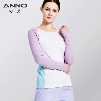 ANNO Fashion Keep Warm Shirt Winter Long Sleeve Top Cotton Nurse Work Underwear Stretch Fabrics Suit Body Under Clothes-KarWorkwear