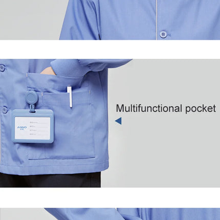 Long Sleeves Scrubs Jacket Pretty Outfit Nurse Out Coat Doctor Shirt Hospital Nursing Staff Uniforms Autumn Winter Work Wear-KarWorkwear