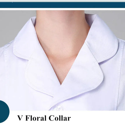 Scrub Uniforms Dress Robe White Women Nursing Scrubs Jacket Full Length Poly Cotton SPA Beautician Veterinary Work Wear Uniform-KarWorkwear
